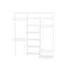 Everbilt Genevieve 6 ft. Gray Adjustable Closet Organizer Long and Double  Hanging Rods with Double Shoe Rack and 6 Shelves 90537 - The Home Depot