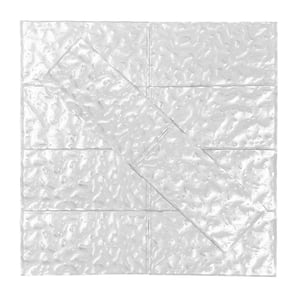 Metallics Smoky Haze Glossy Silver 3 in. x 6 in. Textured Glass Subway Tile (1 sq.ft/Case)