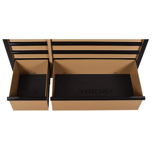 Husky Heavy Duty 52 in. W 9-Drawer Matte Tan Rolling Tool Cabinet