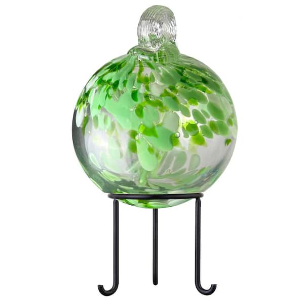 Dale Tiffany Tree Of Life 6 in. Multi-Color Celtic Hand-Blown Glass Ball with Antique Bronze Finish Metal Stand