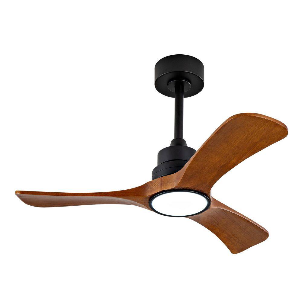 36 in. Indoor Black Downrod Mount Standard Solid Wood Ceiling Fan with Light and Remote Control price history on PriceWatchPro