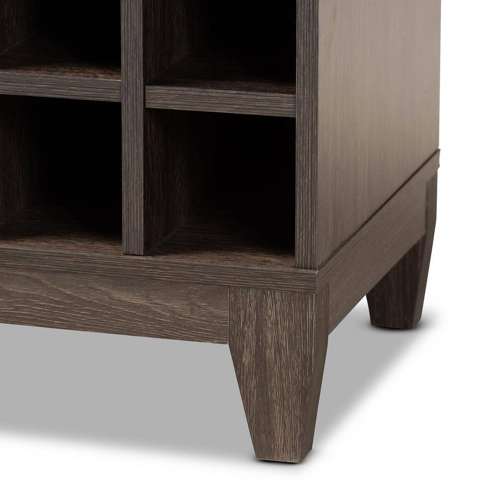 Trenton Dark Brown Wood 1-Drawer Wine Storage Cabinet