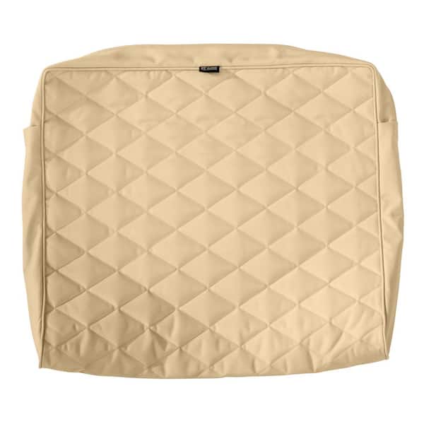 Classic Accessories Montlake FadeSafe 25 in. W x 22 in. H x 4 in. T Chamomile Quilted Wide Back Lounge Cushion Slipcover
