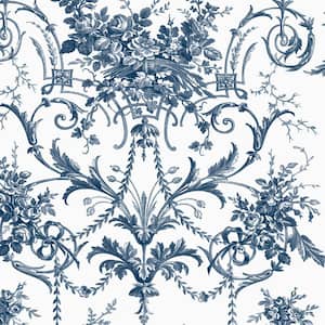 Laura Ashley Tuileries Midnight Blue Wallpaper Sample
