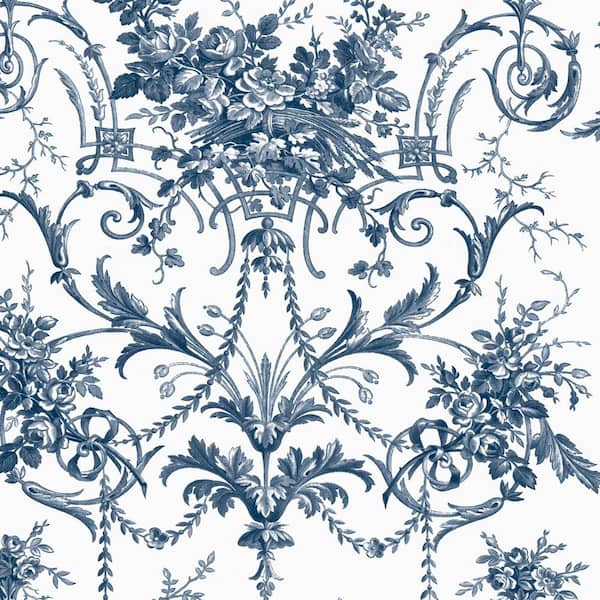 Graham & Brown Laura Ashley Tuileries Midnight Blue Wallpaper Sample