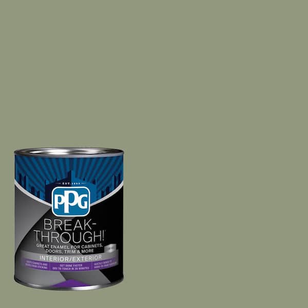 Break-Through! 1 qt. PPG1124-5 Cavern Moss Satin Door, Trim & Cabinet Paint