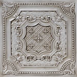 Elizabethan Shield Antique White 2 ft. x 2 ft. PVC Glue Up or Lay In Ceiling Tile Ceiling Tile (200 sq. ft./case)