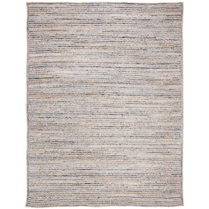Cape Cod Natural/Blue 11 ft. x 15 ft. Braided Striped Area Rug