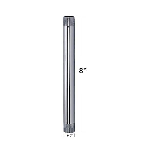 1/2 in. x 8 in. IPS Brass Pipe Nipple in Polished Chrome 1/2 in. x 8 in. IPS Brass Pipe Nipple in Polished Chrome
