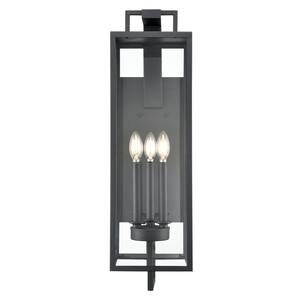 Lamont 3 Light 8 in. Textured Black Outdoor Clear