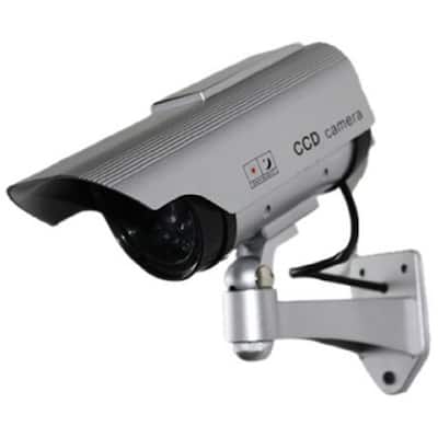Solar Indoor/Outdoor Dummy Security Camera with LED (2-Pack)