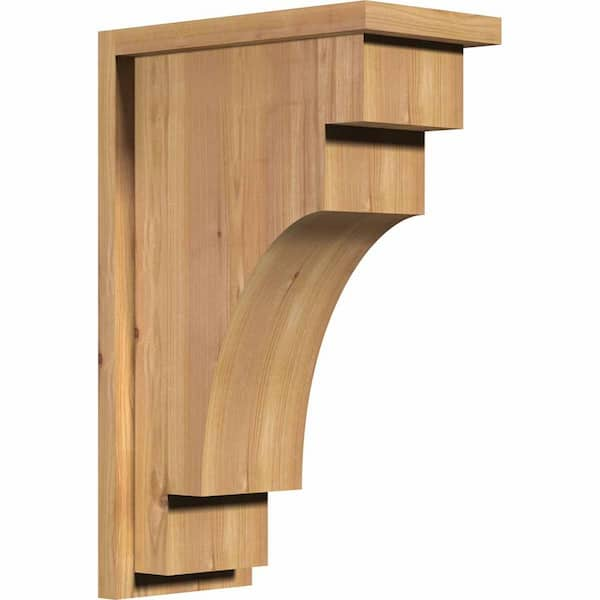 Ekena Millwork 7-1/2 in. x 14 in. x 22 in. Mediterranean Smooth Western Red Cedar Corbel with Backplate