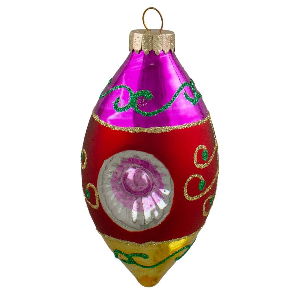 Retro Multi-Color Glass Finial Christmas Ornament Set