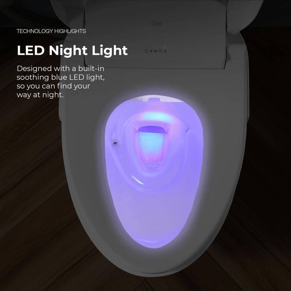 Calero White Electric Bidet Elongated Toilet Seat