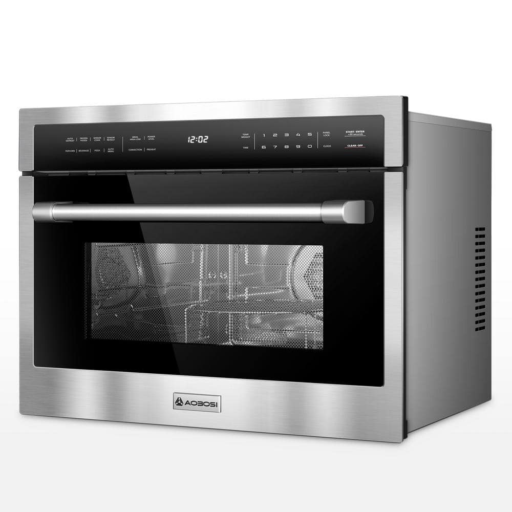 aobosi 24 in. Single Commercial Electric Wall Oven with Oven Convection Function and Microwave Modes in Stainless Steel