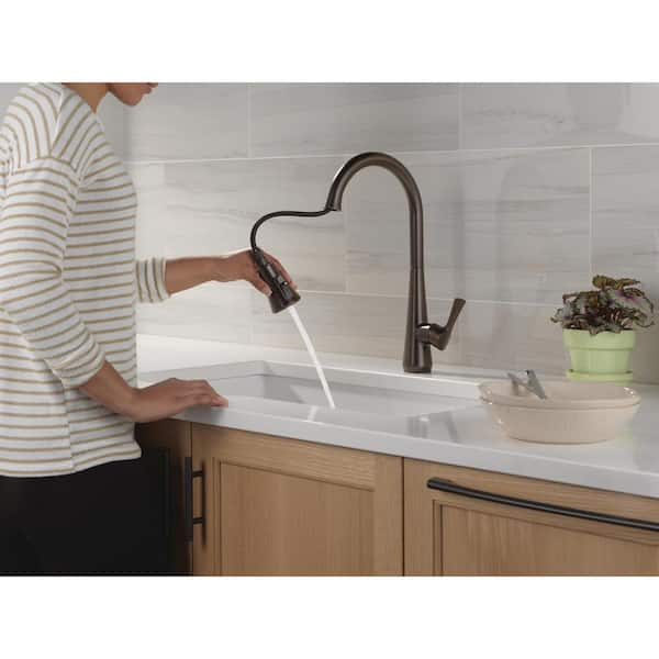 Banks Single-Handle Pull-Down Sprayer Kitchen Faucet with ShieldSpray in Venetian Bronze