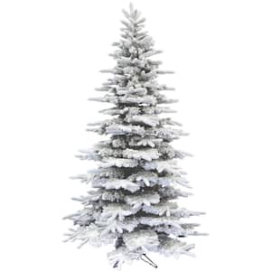 7.5 ft. Unlit Flocked Mountain Pine Artificial Christmas Tree