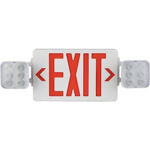 60-Watt Equivalent White Integrated LED Exit Sign Combo