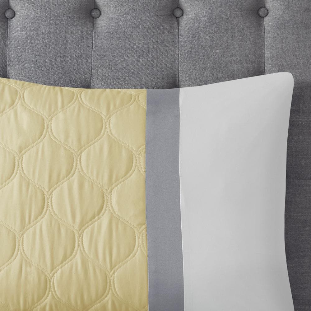 California King Yellow Microfiber Down Alternative 8-Piece Bedspread Set
