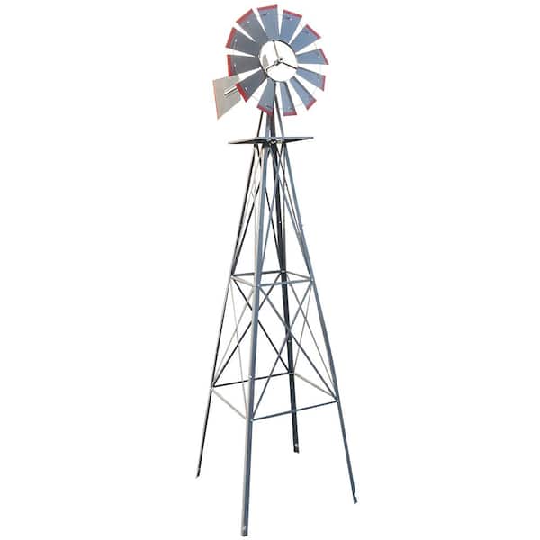 Karl home 8 ft. Tall Windmill Ornamental Wind Wheel