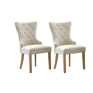 Troyes Beige Upholstered Wingback Chair