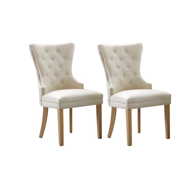 Home Beyond Troyes Beige Upholstered Wingback Chair