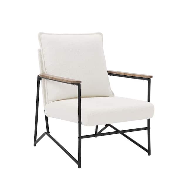 EDEN White Fabric Accent Arm Chair