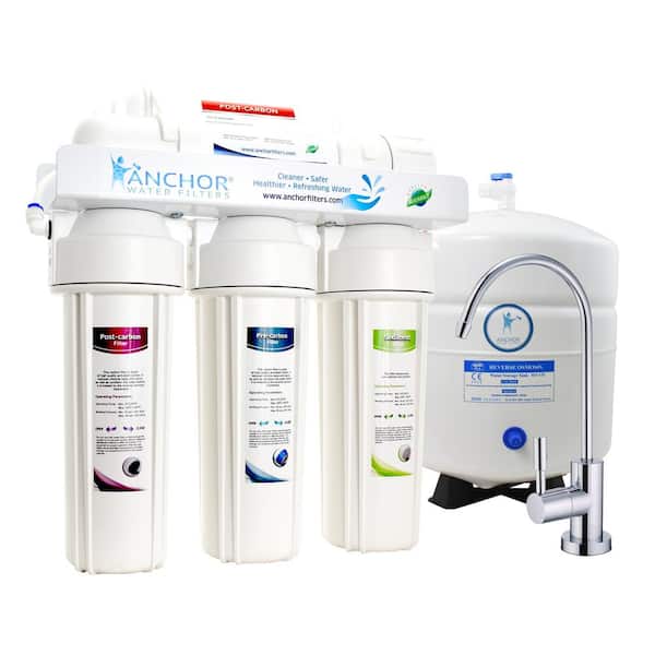 ANCHOR WATER FILTERS Elite Series 5-Stage Reverse Osmosis Water Purification System - Under Sink Water Filter - 75 GPD