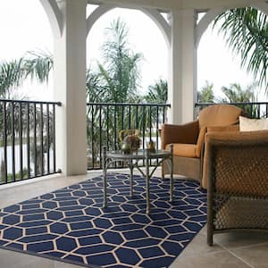 Kensington Navy 8 ft. x 10 ft. Indoor/Outdoor Area Rug