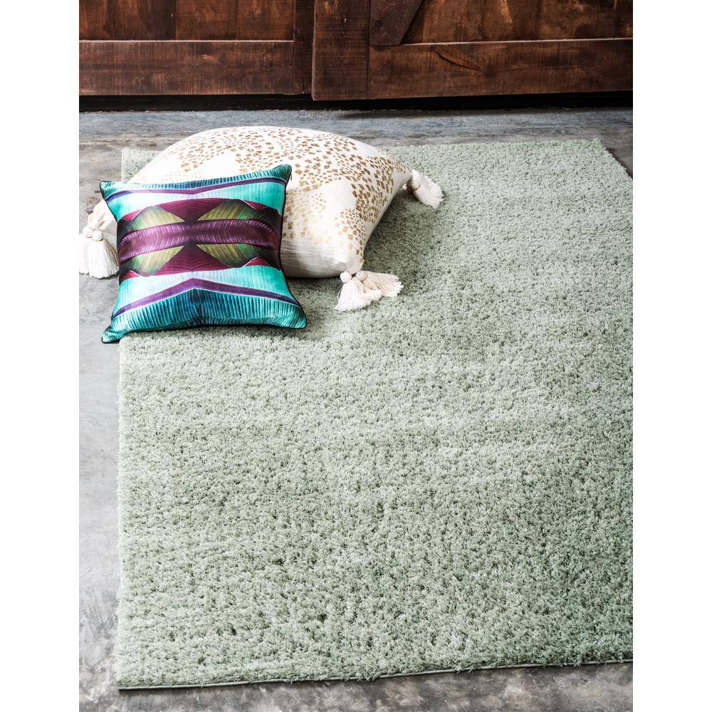 Lush Serenity Sage Green 5' x 8' Indoor Shag Rug