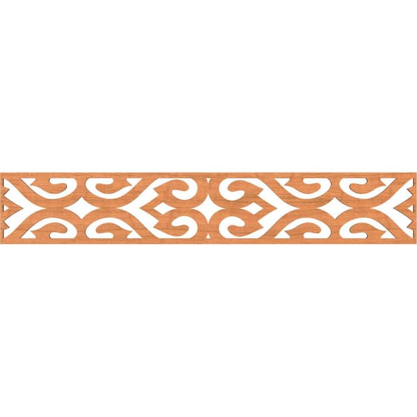 Ekena Millwork Keene Fretwork 0.25 in. D x 46.625 in. W x 8 in. L Cherry Wood Panel Moulding