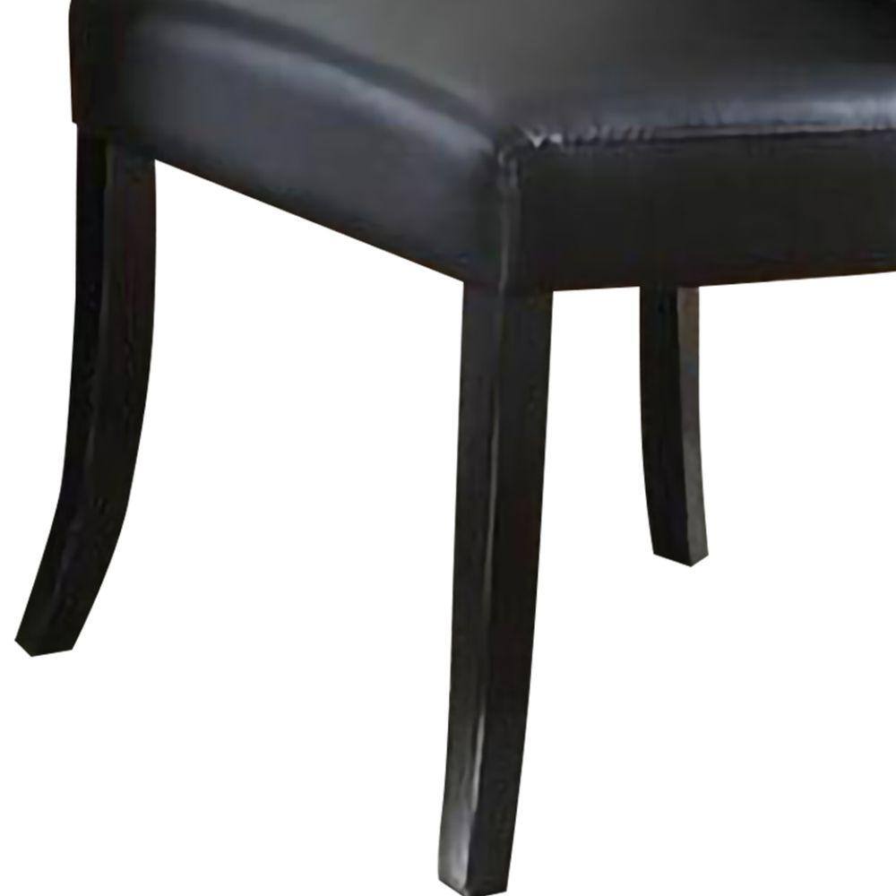 Modern Black Faux Leather Upholstered Side Chair with Wood Frame