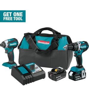 18V LXT Lithium-Ion Brushless Cordless Hammer Drill and Impact Driver Combo Kit (2-Tool) w/ (2) 4Ah Batteries, Bag