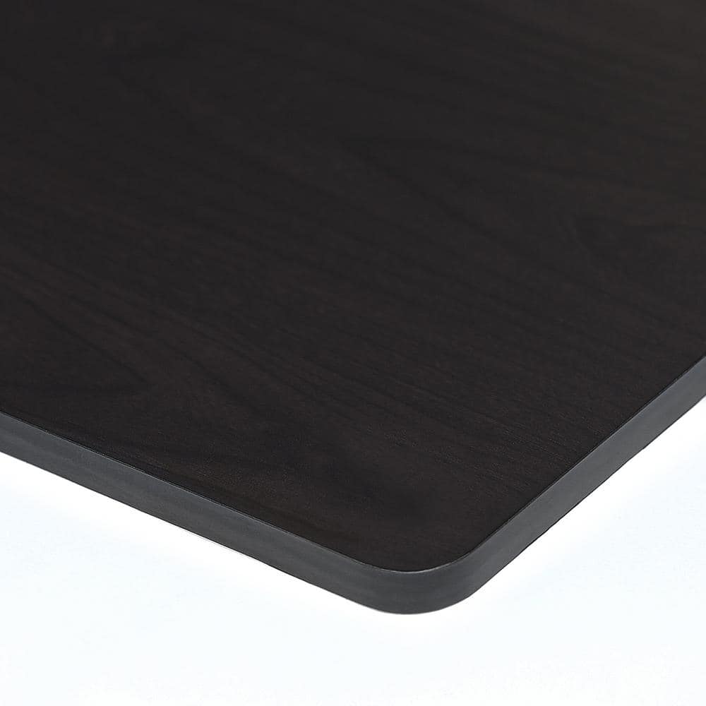 Black Laminated 3-Tier Revolving Wood and Plastic Shelf