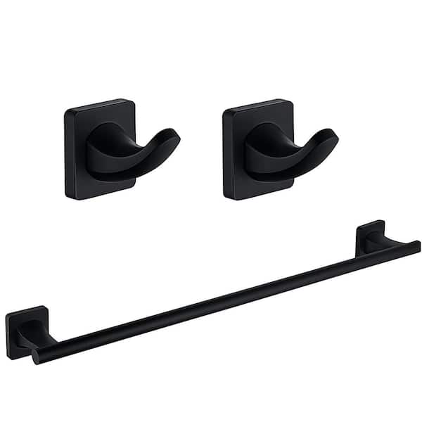 ruiling 3 -Piece Bath Hardware Set with Mounting Hardware in Matte Black