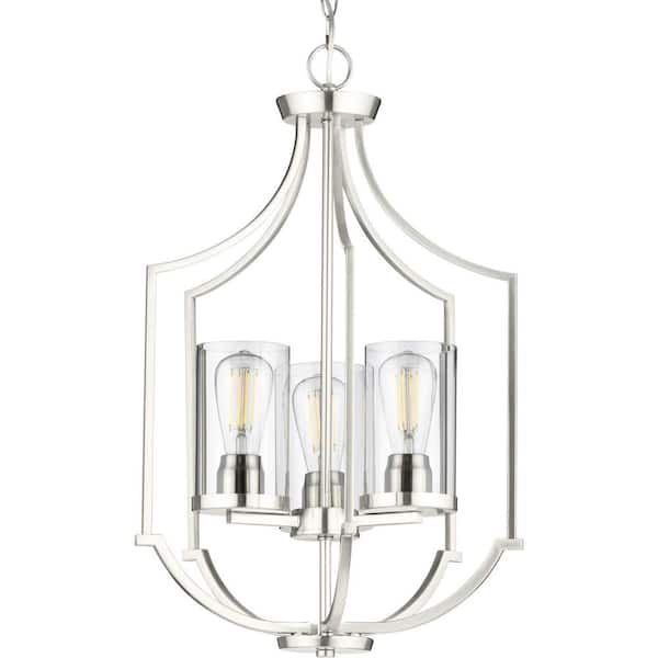 Progress Lighting Lassiter 3-Light Brushed Nickel Foyer Pendant
