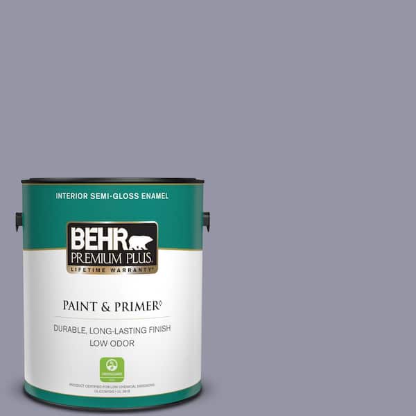 BEHR PREMIUM PLUS 1 gal. #640F-5 Ash Violet Semi-Gloss Enamel Low Odor Interior Paint & Primer