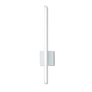 Ava 24 in. 1-Light Gloss White LED Wall Sconce