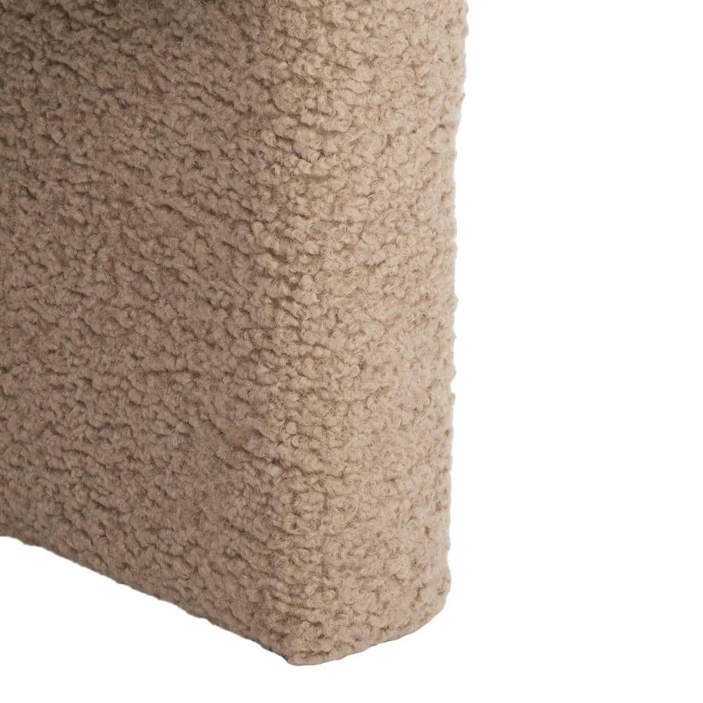 Elegant 30" Light Brown Faux Shearling Barrel Accent Chair