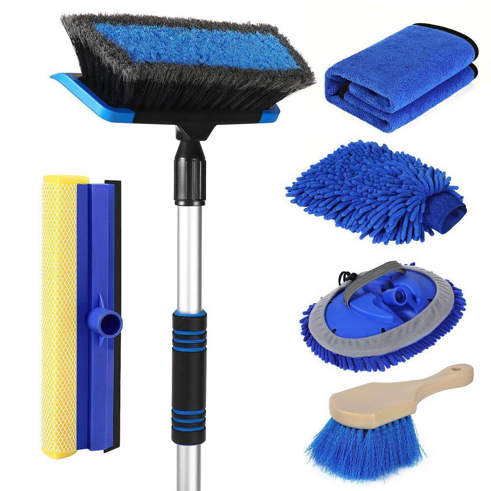 62 in. Car Wash Brush w/ Long Handle, Scratch-Free Bristles Car Wash Mop Kit w/ Wash Mitt, Towel, Squeegee, Wheel Brush price history on PriceWatchPro