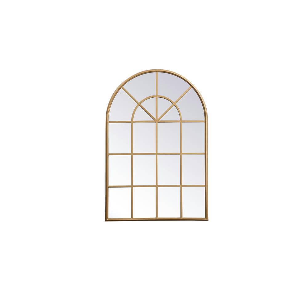 Large Classic Brass Contemporary Mirror (41.5 in. H x 28 in. W)