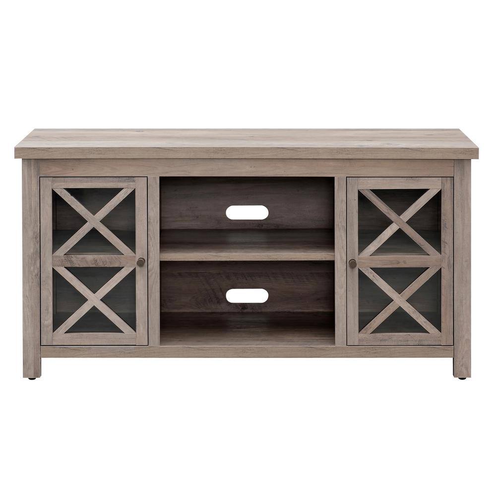 Modern Farmhouse 47'' Gray Oak TV Stand with Fireplace Cabinet