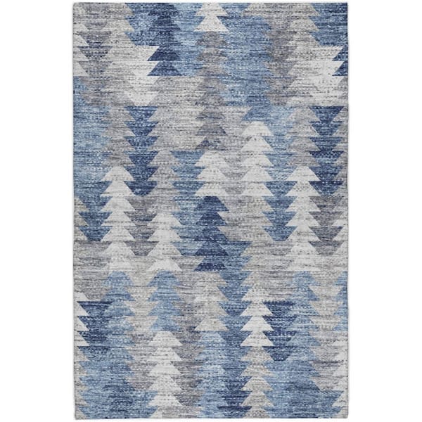 Dream Shag Premium Machine Washable Abstract ADS632 Blue 10 ft. x 14 ft. Area Rug