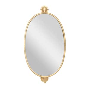 29 in. x 15 in. Oval Shaped Round Framed Gold Wall Mirror