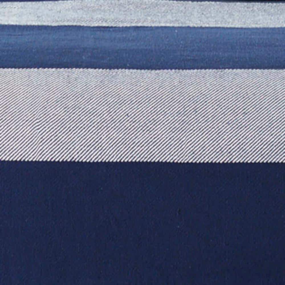 Boylston Navy and White Full Cotton Reversible Blanket