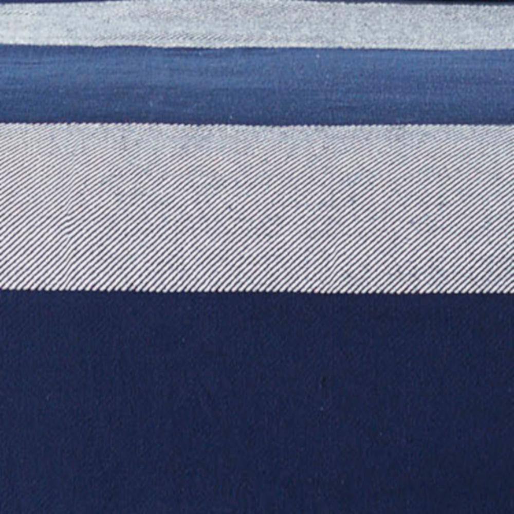 Boylston Navy and White Full Cotton Reversible Blanket