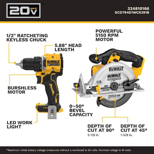 DEWALT ATOMIC 20V Lithium-Ion Cordless Compact 1/2 in. Drill