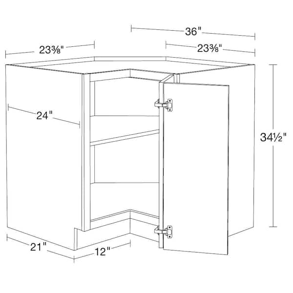 Contractor Express Cabinets Arlington Vesper White Plywood Shaker Stock  Assembled Corner Kitchen Cabinet Soft Close 36 in W x 21 in D x 34.5 in H  EZR3621LSS-AVW - The Home Depot