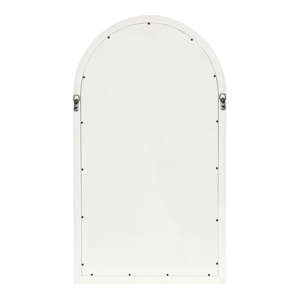 Boldmere 38"x22" Rustic Arch Farmhouse Wall Mirror in Distressed White