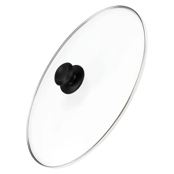 Oval Tempered Glass Slow Cooker Lid 12-3/8 in. with Stainless Steel Rim and Anti-Hot Handle, 1 Pack